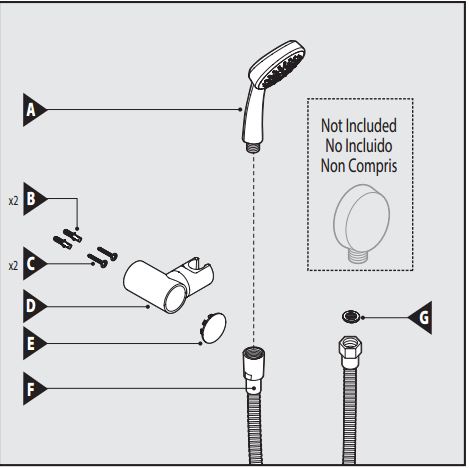 Roman Chrome Plated Multi-Color LED Rainfall Shower Set, All in One Installation Manuals