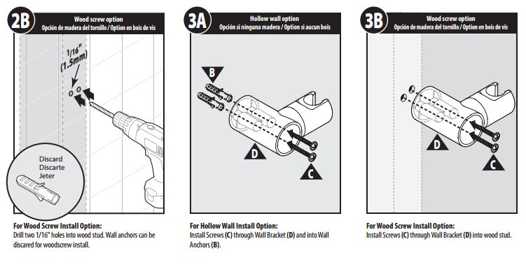 40″ Monarc LED Shower Set, Complete with Mixer and Body Jets, All in One Installation Manuals