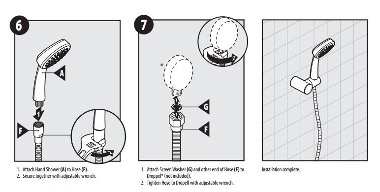 40″ Monarc LED Shower Set, Complete with Mixer and Body Jets, All in One Installation Manuals