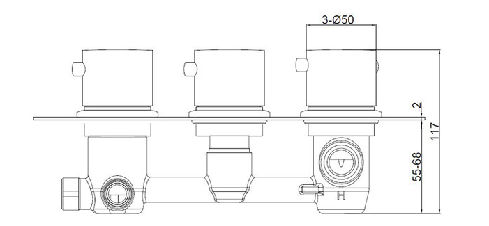 Shower room mixing valve, shower room 3/4/5 way water outlet thermostated copper head, shower room thermostatic faucet, All in One Installation Manuals