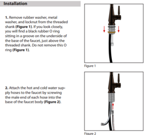 Quito 16″ Oil Rubbed Bronze Sink Faucet with Pull Down Spray, All in One Installation Manuals