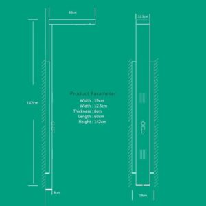 Sintra Stainless Steel Black Shower Panel System with Rainfall Shower & Body Massage Jets, All in One Installation Manuals