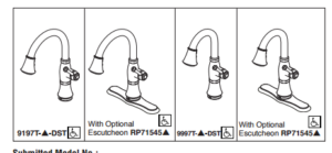 Turrubares Deck Mounted Kitchen Sink Faucet with Pull Down Sprayer, All in One Installation Manuals
