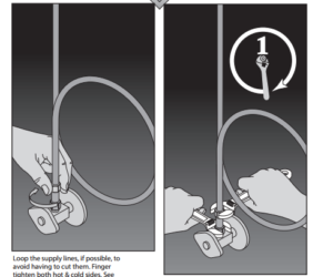 Turrubares Deck Mounted Kitchen Sink Faucet with Pull Down Sprayer, All in One Installation Manuals