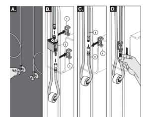 Turrubares Deck Mounted Kitchen Sink Faucet with Pull Down Sprayer, All in One Installation Manuals