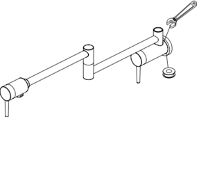 Annaba Wall Mounted Double Joint Kitchen Sink Faucet, All in One Installation Manuals