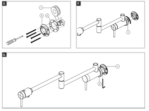 Annaba Wall Mounted Double Joint Kitchen Sink Faucet, All in One Installation Manuals