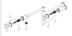 Annaba Wall Mounted Double Joint Kitchen Sink Faucet, All in One Installation Manuals