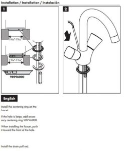 Milan Antique Double Handle Bathroom Sink Faucet, All in One Installation Manuals
