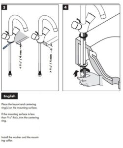 Milan Antique Double Handle Bathroom Sink Faucet, All in One Installation Manuals