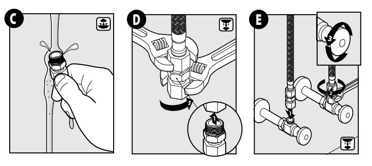 Grossetto Black Brass Waterfall Deck Mounted Faucet, All in One Installation Manuals