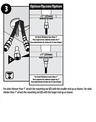 Colombes Single Handle Deck Mounted Bathroom Sink Faucet, All in One Installation Manuals