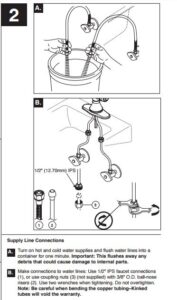 Naples Gold Finish Single Handled Kitchen Sink Faucet, All in One Installation Manuals