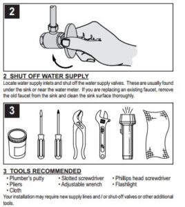 Venice Dual Handle Brass Antique ORB Faucet, All in One Installation Manuals