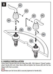 Venice Dual Handle Brass Antique ORB Faucet, All in One Installation Manuals