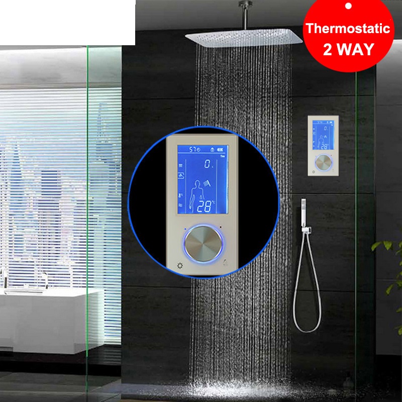 16&Prime; Nickel Brushed Rainfall Shower Head Ultrathin Square Shower Head, All in One Installation Manuals