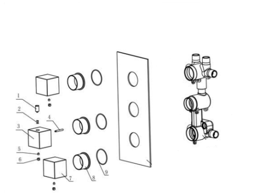 Chrome Finish Square Shower Head System With 4 Body Massage Shower Jets, All in One Installation Manuals