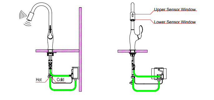 Abrantes Kitchen Sink Faucet with Pull Out Sprayer, All in One Installation Manuals