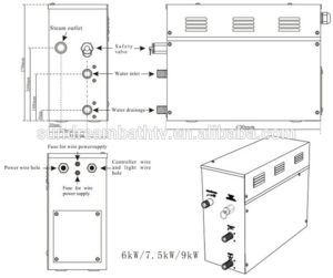 Wella STEAM GENERATOR HOME SPA SHOWER SAUNA BATH DIGITAL CONTROLLER 3KW 220-240V, All in One Installation Manuals
