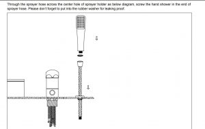 Pisa Widespread Waterfall Single Handle Bathtub Faucet with Handheld Shower, All in One Installation Manuals
