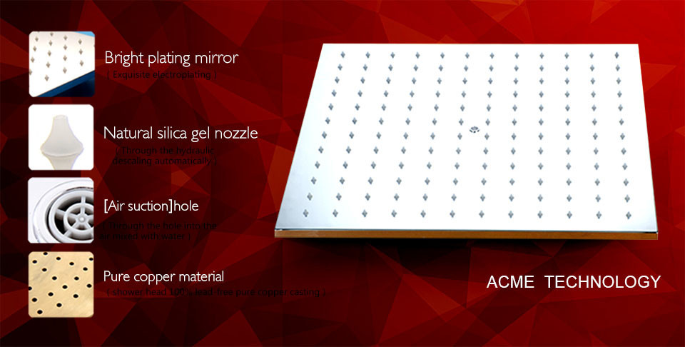 Juno Ultra Thin 20 Inches LED Rain Shower with 6 Massage Jet, All in One Installation Manuals