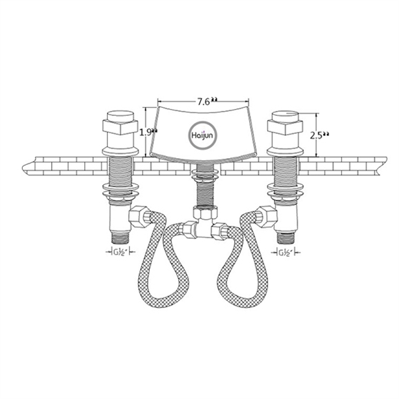 Anacona Dual Handle Solid Brass Bathroom Sink Faucet, All in One Installation Manuals