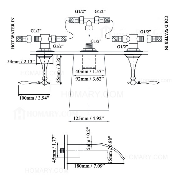 Wall Mount Chrome Polished Basin Mixer Bath Faucets, All in One Installation Manuals