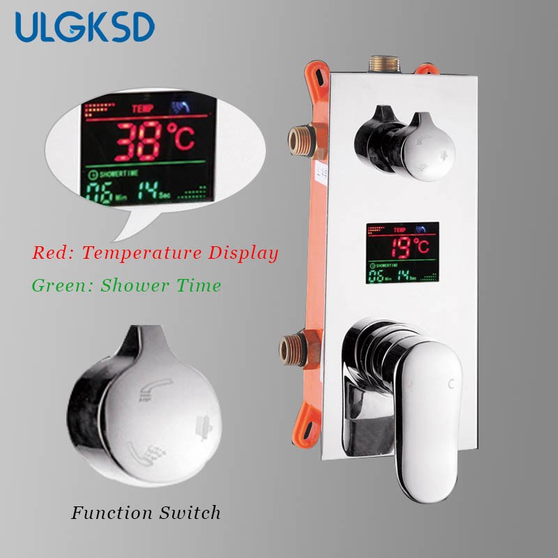 Genoa Wall-Mounted Chrome Finish LED Rainfall Shower Set, All in One Installation Manuals