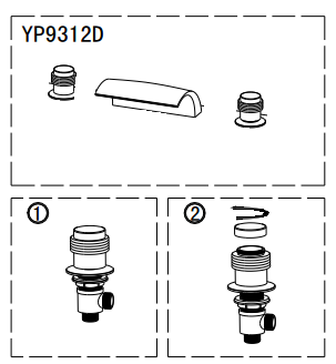Paris Dual Handle Deck Mounted Bathroom Sink Faucet, All in One Installation Manuals