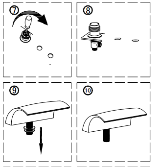 Paris Dual Handle Deck Mounted Bathroom Sink Faucet, All in One Installation Manuals