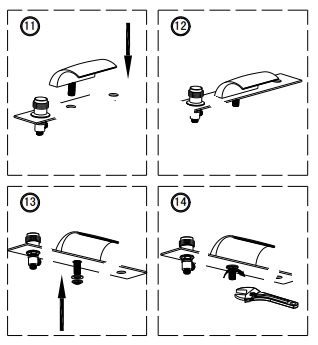 Paris Dual Handle Deck Mounted Bathroom Sink Faucet, All in One Installation Manuals