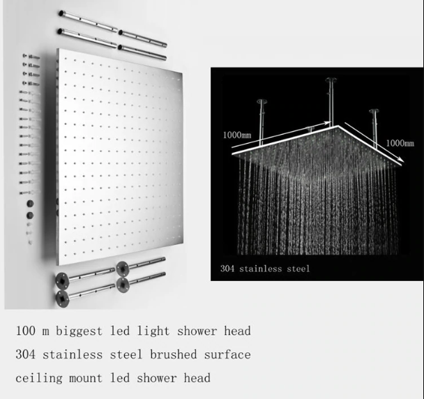 Fontana Color Changing LED Rain Shower Head (Solid Brass) with Built in Mixer, All in One Installation Manuals