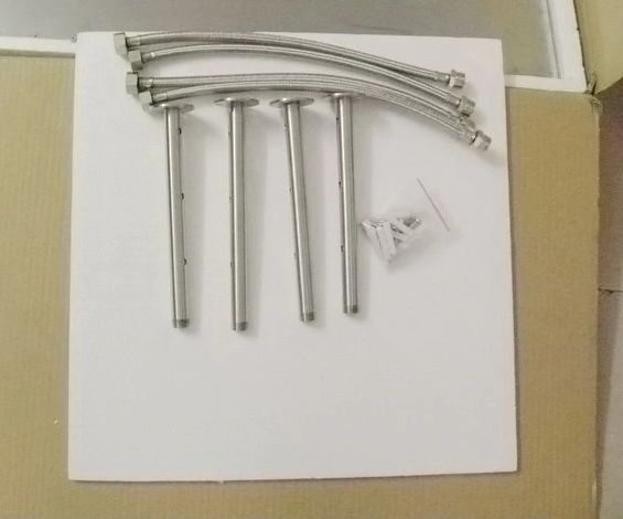 Juno 40″ Brushed Stainless Steel Square Ceiling Mount Large LED Shower Head, All in One Installation Manuals