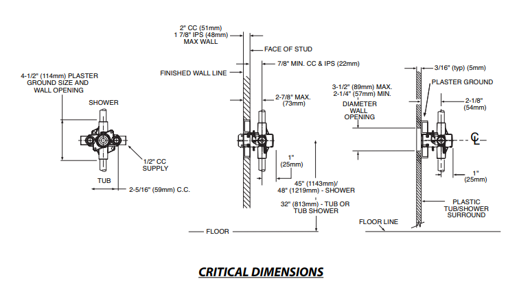 Oil Rubbed Bronze & Chrome Finish Shower System, All in One Installation Manuals