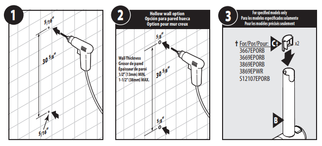Oil Rubbed Bronze & Chrome Finish Shower System, All in One Installation Manuals