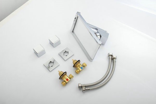 Wall Mount Bathroom Sink Faucet With LED Glass, All in One Installation Manuals
