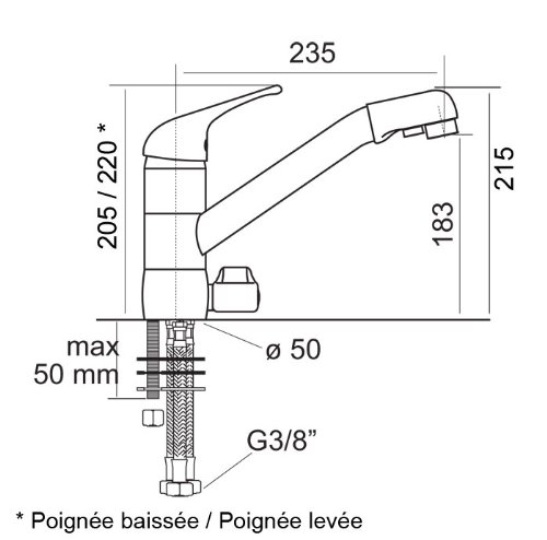 Bordeaux Solid Brass Deck Mounted Chrome Single Handle Kitchen Faucet, All in One Installation Manuals