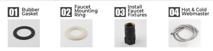 Rh&ocirc;ne Oil Rubbed Bronze Single Lever Bath Faucet, All in One Installation Manuals