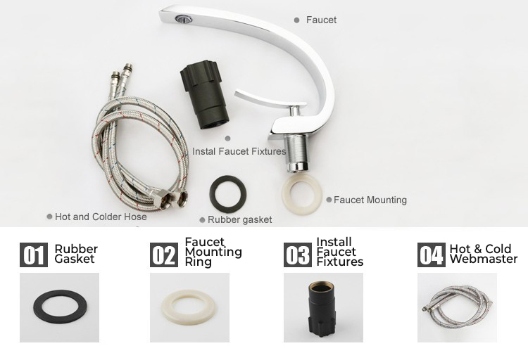 Geneva Chrome Finish Bathroom Sink Faucet, All in One Installation Manuals