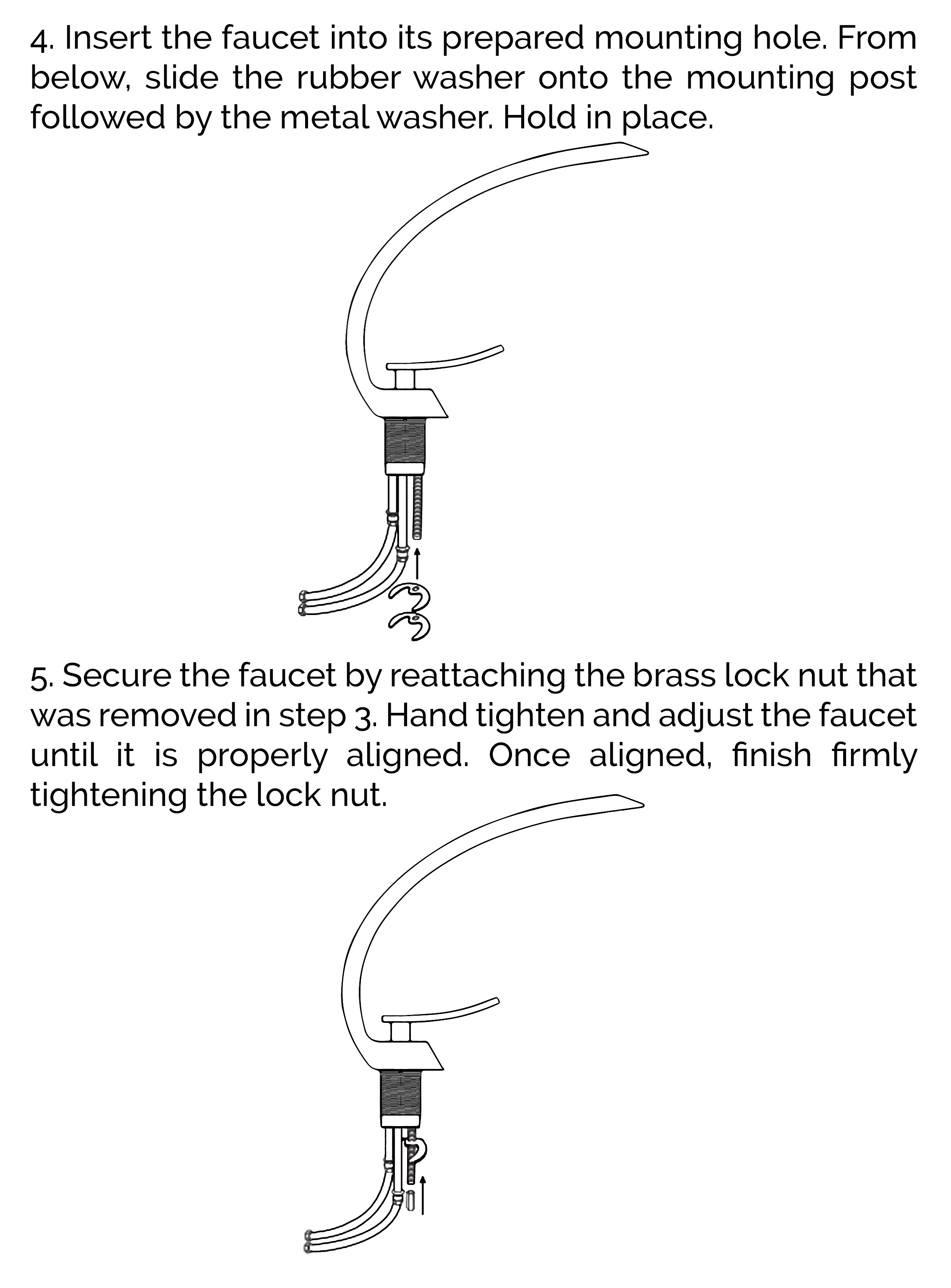 Geneva Chrome Finish Bathroom Sink Faucet, All in One Installation Manuals