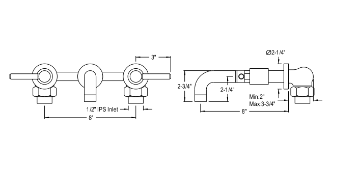 Liege Wall Mount Bathtub Mixer Faucet, All in One Installation Manuals
