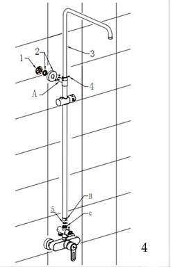 Cordoba Antique Brass Wall Mount 8 Inch Rain Shower Head With Handheld Shower and Commodity Shelf, All in One Installation Manuals