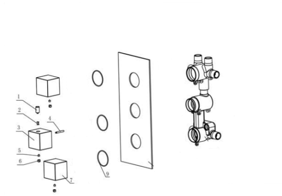 Catania Square Bathroom Shower Set with Rainfall Shower Head & Hand Shower, All in One Installation Manuals