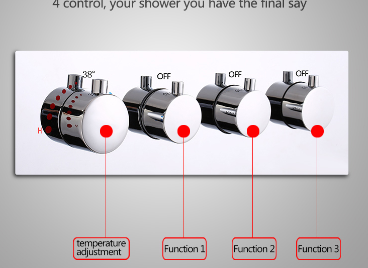 Lima Multi Color Water Powered Led Shower with Adjustable Body Jets and Mixer, All in One Installation Manuals