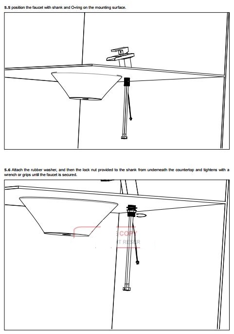 Avignon Single Handle Deck Mounted Bathroom Sink Faucet, All in One Installation Manuals