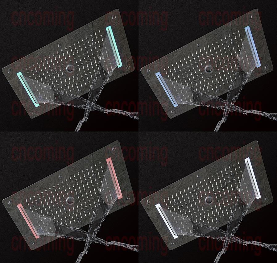 5 Functions Thermostatic Mixer with 700×380 LED Ceiling Shower Head, All in One Installation Manuals