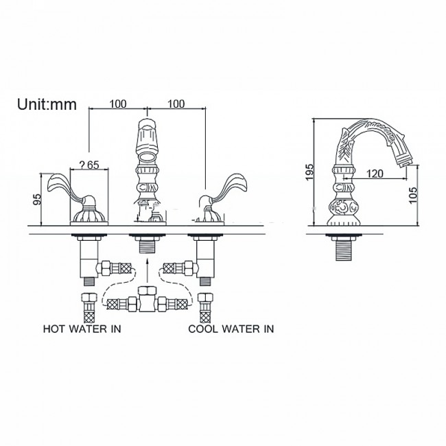 Veneto Brass Deck Mounted Antique Bronze Bathroom Faucet, All in One Installation Manuals