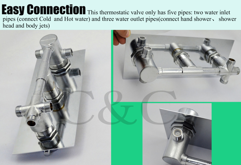 Juno Milan 14″ by 20″ Recessed Mounted LED Shower Head with Body Massage Shower Jets, All in One Installation Manuals