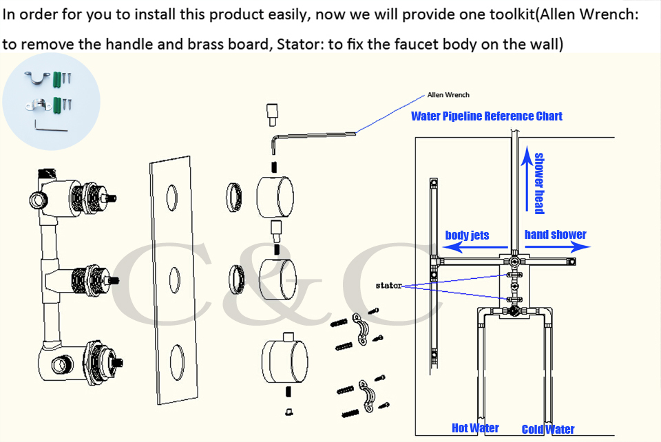 Juno Milan 14″ by 20″ Recessed Mounted LED Shower Head with Body Massage Shower Jets, All in One Installation Manuals