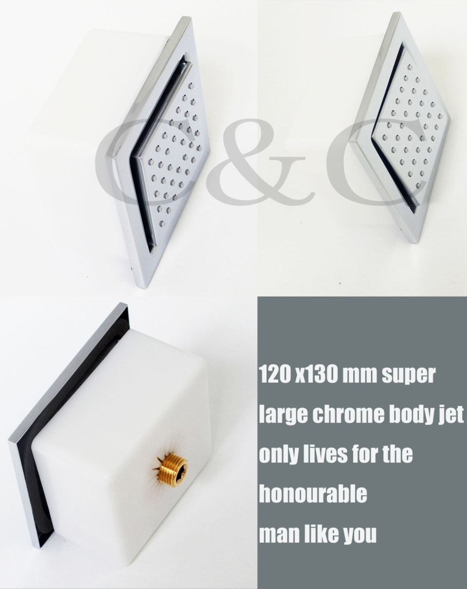 Juno Milan 14″ by 20″ Recessed Mounted LED Shower Head with Body Massage Shower Jets, All in One Installation Manuals